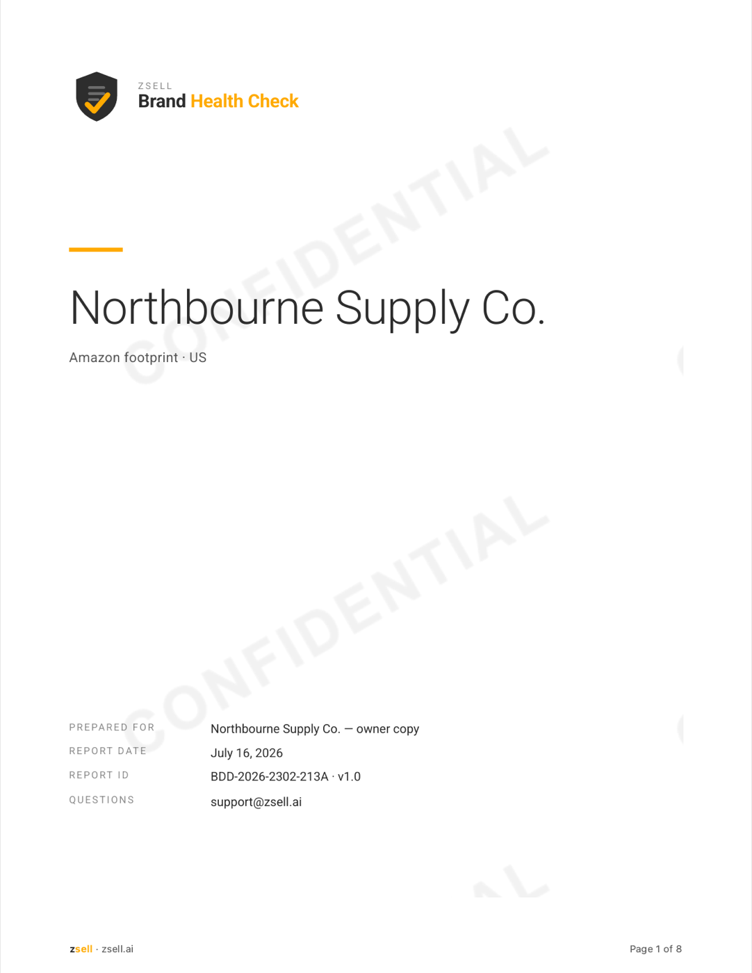 A real Brand Health Check — print-grade PDF, in your inbox in under 10 minutes.